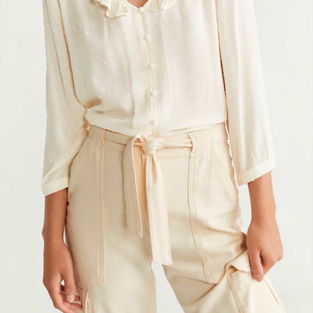 Mango off white blouse